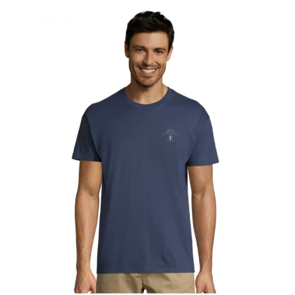 photo t-shirt homme bleu foncé