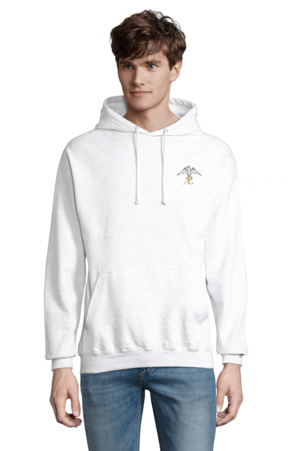 sweat-shirt. blanc homme avec logo vaelya