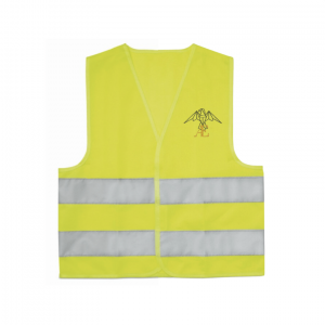 photo gilet réfléchissant jaune avec logo Vaelya
