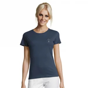photo t-shirt femme bleu foncé