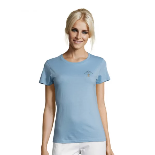 photo t-shirt femme bleu clair